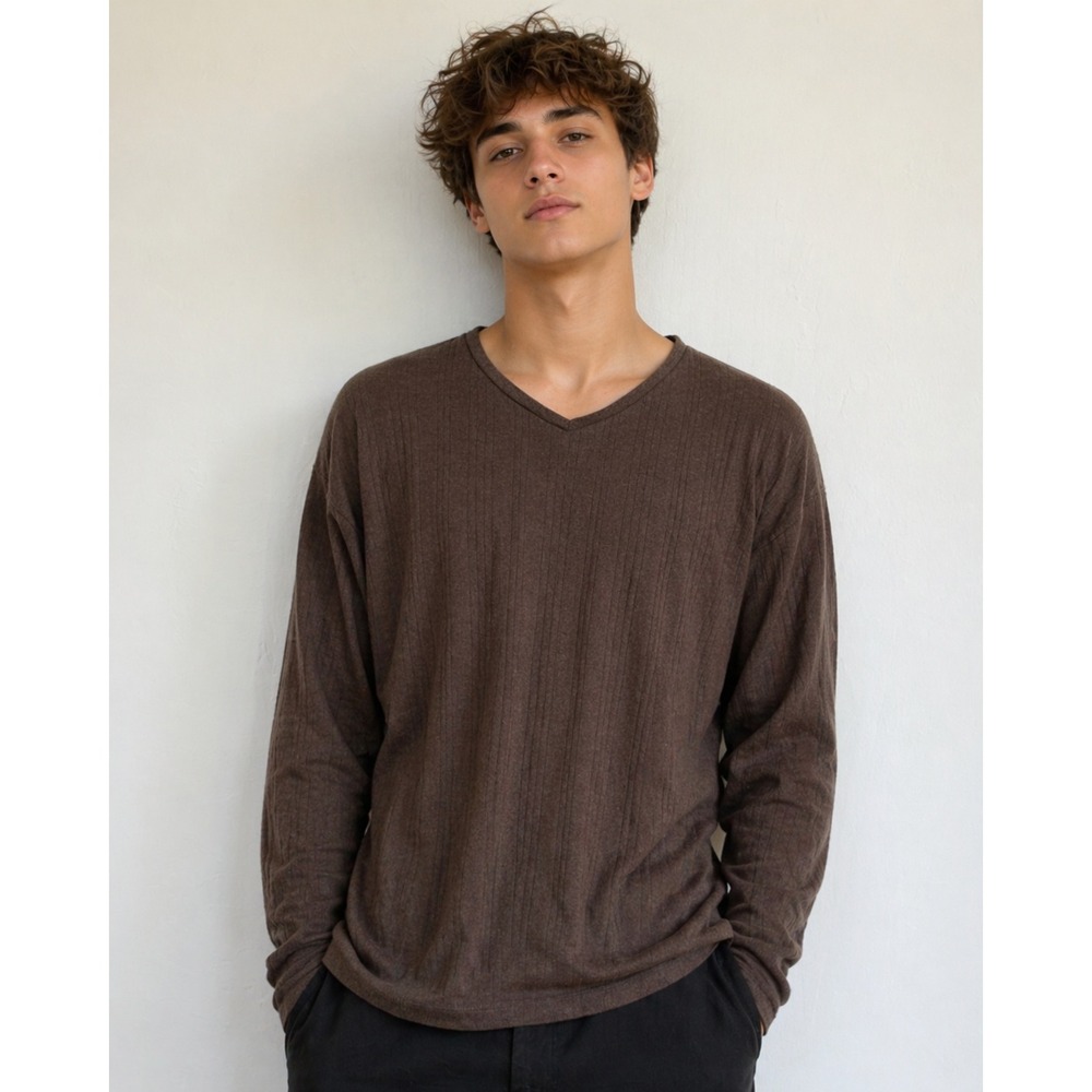Murano Ribbed Knit Sweater Preppy Dark Academia‎ Earthy Quiet Luxury Old Money